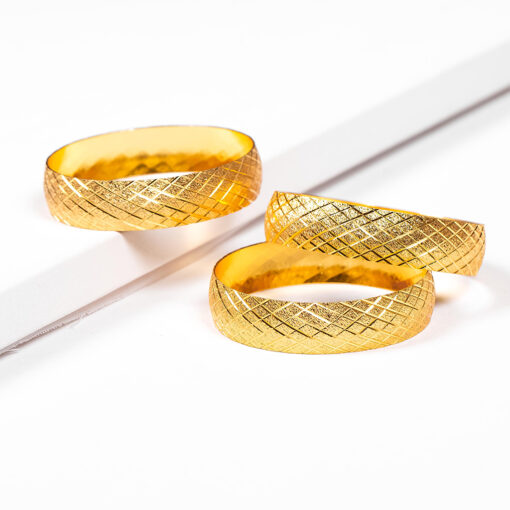 22 Ayar Altın Kaplama 15mm Baklava Bilezik Modeli